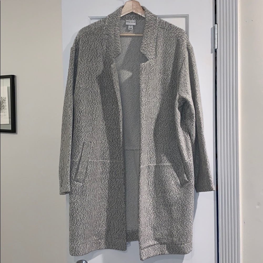 Gray/White Lightweight Pea Coat